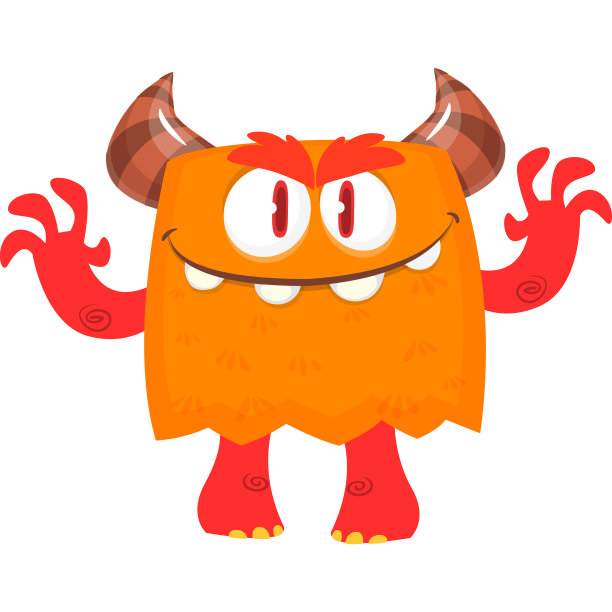 有趣的卡通怪物角色。万圣节的设计。外星人角色的矢量插图图片下载