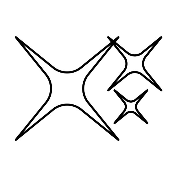 发光图标。线性风格。闪闪发光的明星。元素装饰图片下载