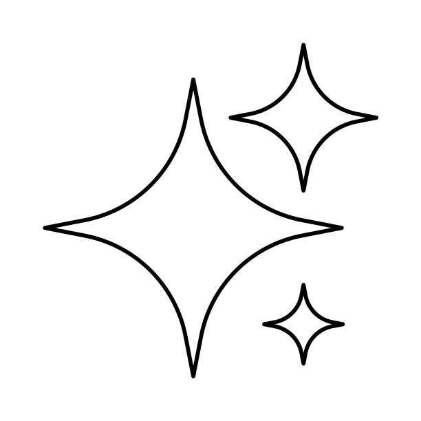 发光图标。线性风格。闪闪发光的明星。元素装饰图片下载