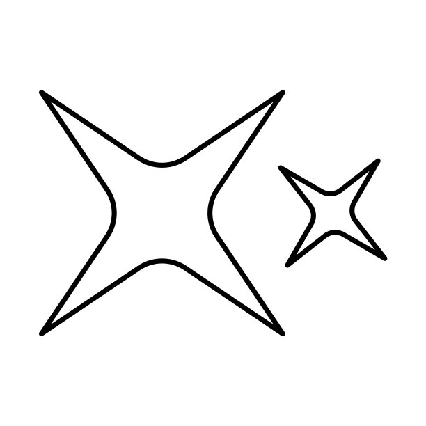 发光图标。线性风格。闪闪发光的明星。元素装饰图片下载