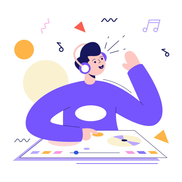 歌手的可定制平面插图图片下载