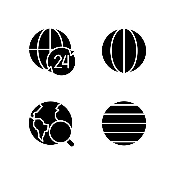 地理:白色空间上的黑色象形文字图标图片下载