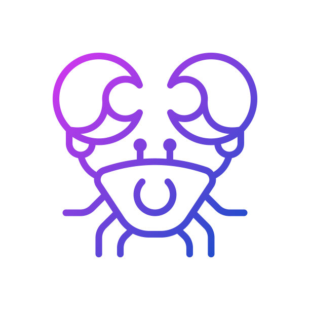 螃蟹像素完美渐变线性矢量图标图片下载