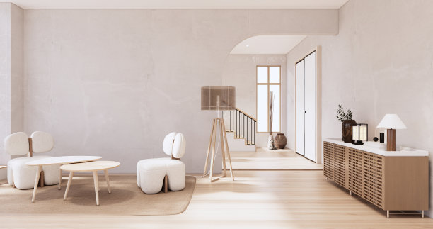 客厅空沙发扶手椅日式风格图片下载