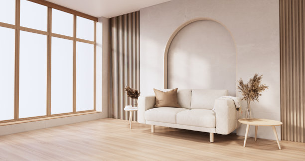 客厅空沙发扶手椅日式风格图片下载