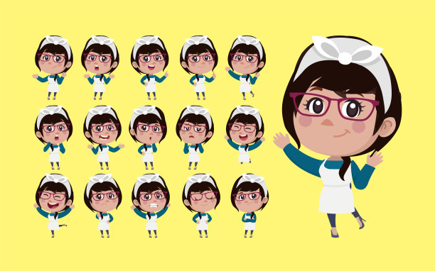 一套不同姿势的清洁剂图片下载