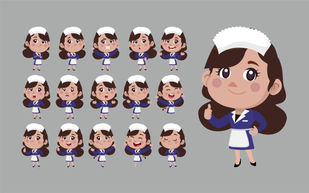 一套不同姿势的清洁剂图片下载