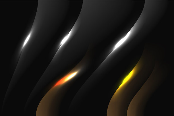 奢华的金色灯光线条黑色高档背景优雅的深色质感组成抽象模板装饰风格金色图片下载