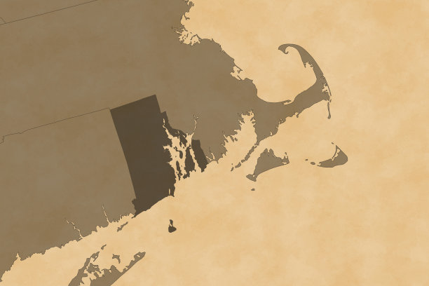 美国地图系列，罗德岛州，旧纸图片下载