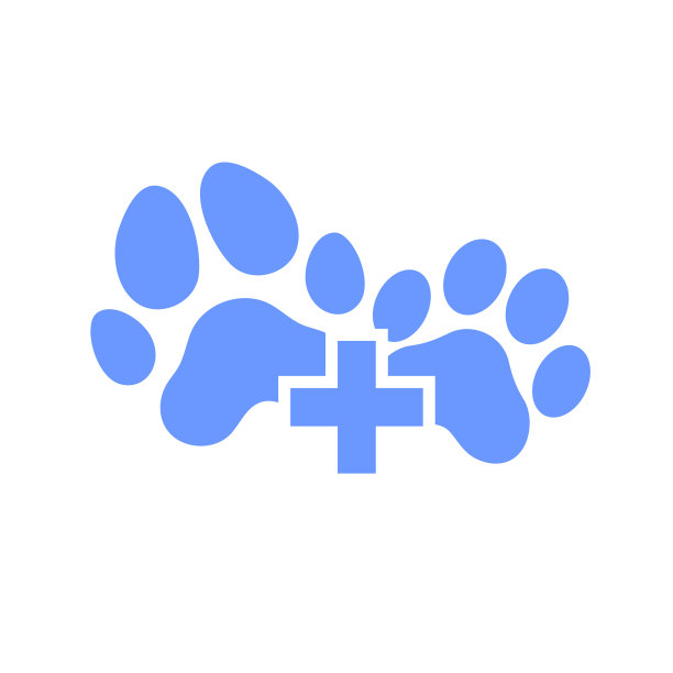 兽医诊所标志图标狗和猫爪医疗交叉图片下载