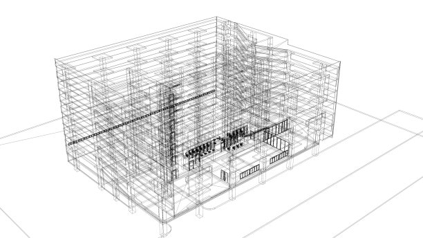 停车场建筑工程三维效果图图片下载