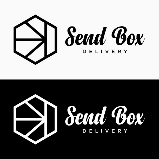 设置六边形右方向下一个图标符号快速发送包装盒标识商业符号设计矢量图片下载