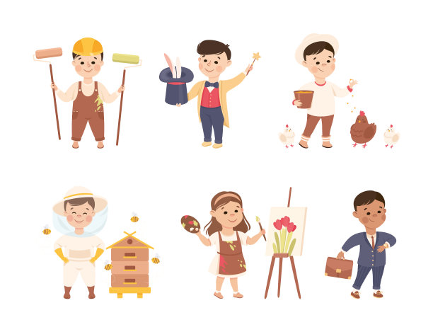 开朗的男孩和女孩描绘的不一样图片下载