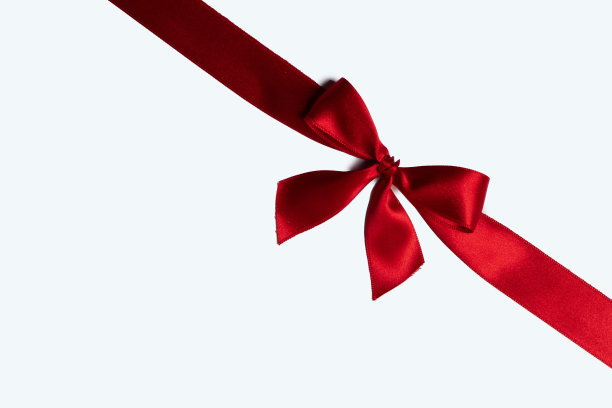 红色丝带蝴蝶结孤立在白色图片下载