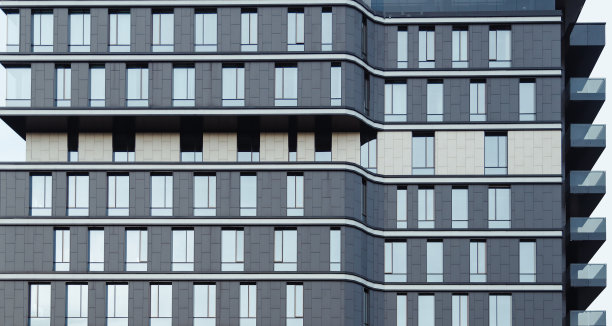 当代企业建筑的立面与阳台，质感图片下载