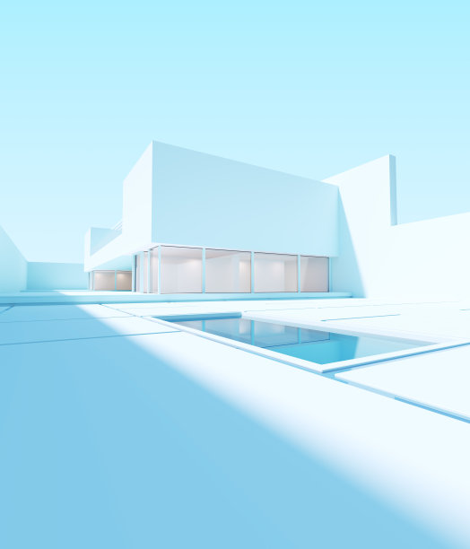 蓝色奢华生活方式住宅建筑住宅设计淡蓝色的天空图片下载