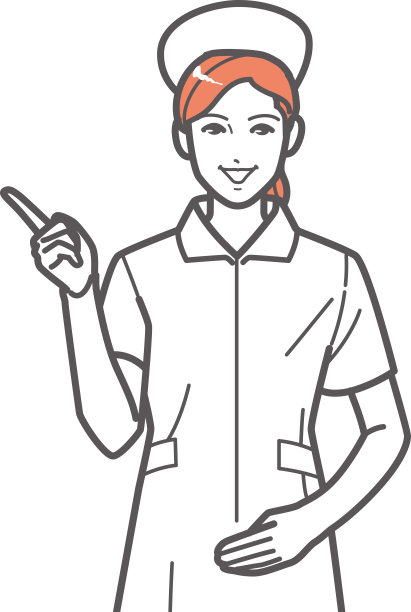 护士用手指着讲解。图片下载