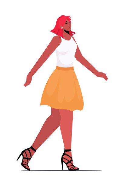 红头发，穿着便装的漂亮女人。图片下载