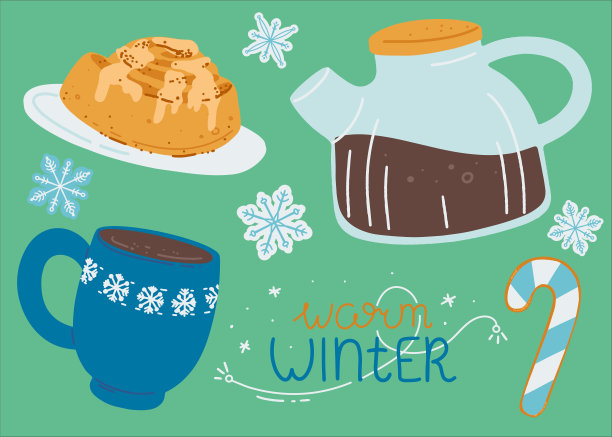 冬天喝茶的一套点心。图片下载