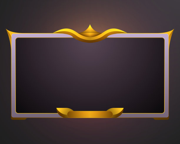 奢华的金色边框复古风格流覆盖视频屏幕框架模板图片下载