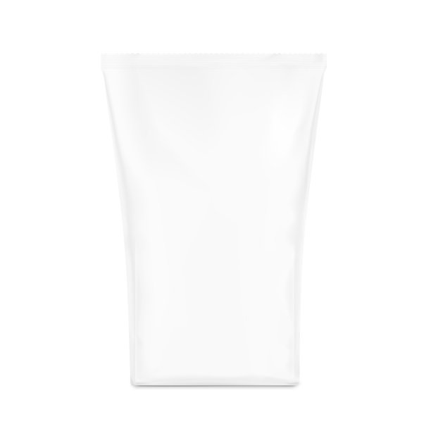 空白垂直袋与平底模型。前视图。图片下载