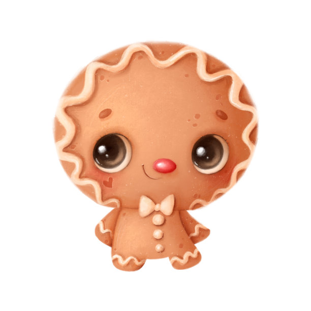 一个可爱的卡通圣诞姜饼人的插图图片下载