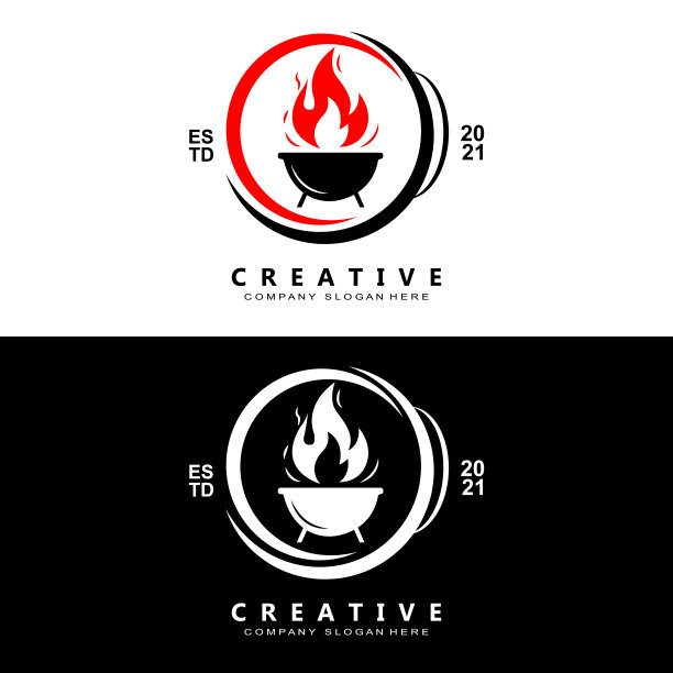 烧烤标志，烧烤食物矢量，适合餐厅，烧烤店，烟熏肉的设计图片下载