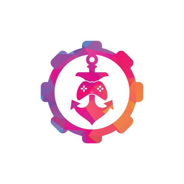 游戏锚齿轮形状概念标志模板。图片下载