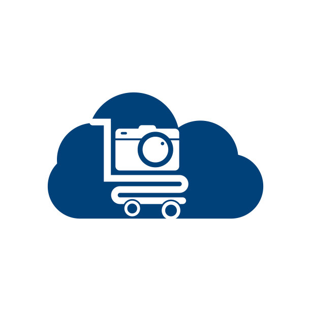 相机商店云形状概念Logo矢量图标。图片下载