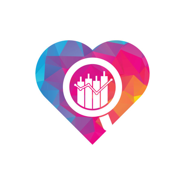 搜索财经心形概念标志设计矢量图标。图片下载