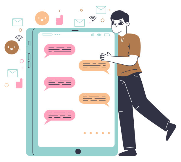 一个人沉迷于智能手机，沉迷于手机屏幕。社交媒体，小工具成瘾，男子平板电脑或手机成瘾线性平面矢量插图在白色背景图片下载