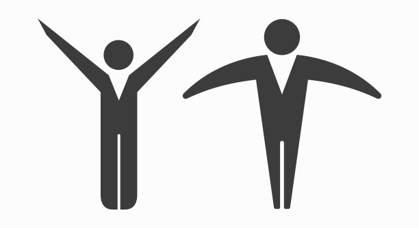 两个运动简笔画图标。平面矢量插图孤立在白色上图片下载
