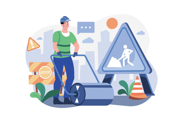 工人使用压路机在公路或街道上铺路图片下载