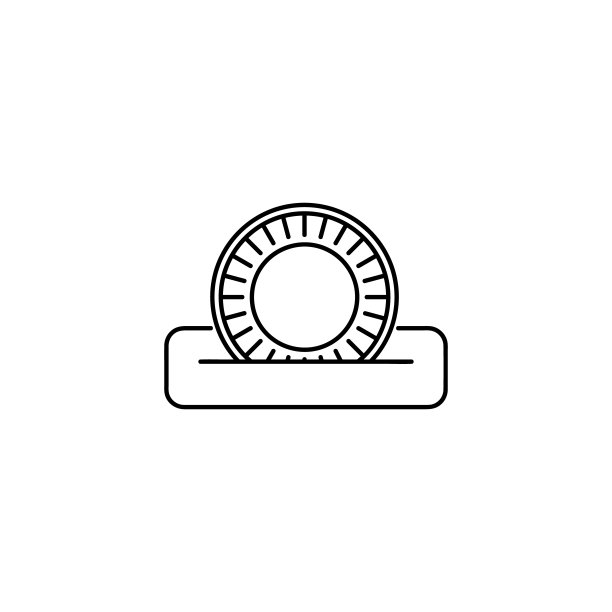 矢量硬币平线图标。圆硬币。捐款、小费、筹码签名图片下载