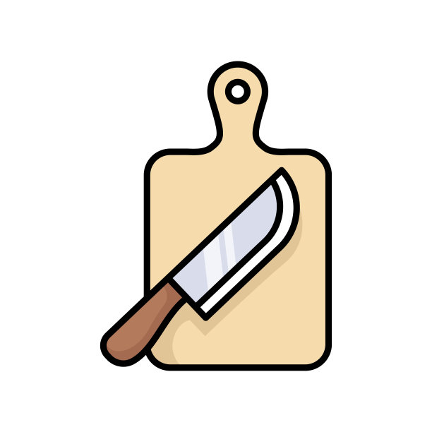 砧板图标矢量设计模板在白色背景图片下载