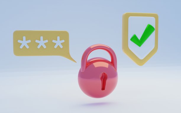 3d安全图标2fa两步认证密码3d渲染图片下载