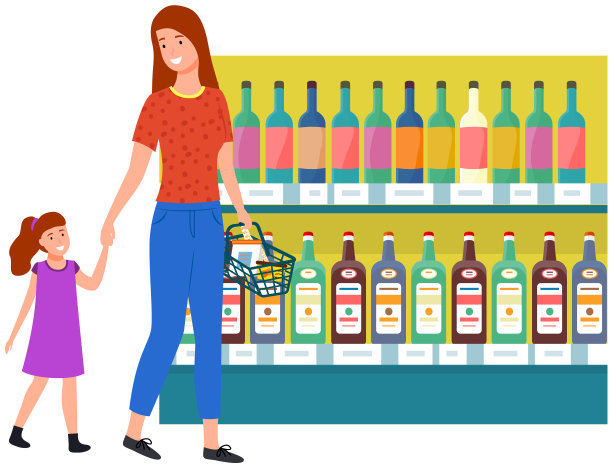 人们在超市、杂货店购物、选购商品、购买食品图片下载