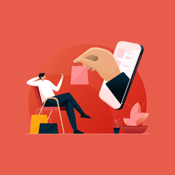 年轻男性消费者与网上购物或智能移动购物app，电子商务，互联网购物图片下载