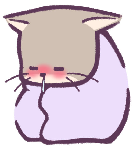 一只狐狸裹在毯子里患了感冒图片下载