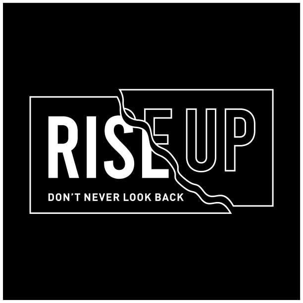 崛起印刷标语为t恤设计，矢量插图图片下载