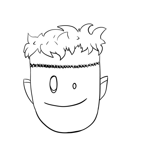 万圣节僵尸头，线条插画图片下载