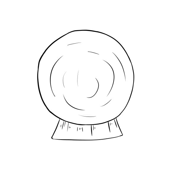 魔术水晶球为，线插画图片下载