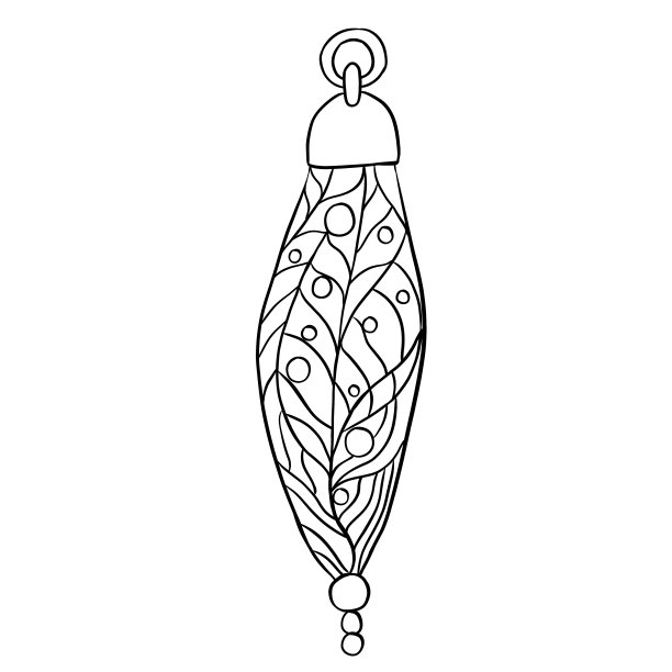 挂件在植物风格插图，黑白，涂鸦风格，为数字设计图片下载