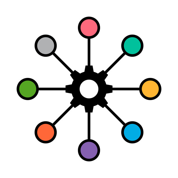 多通道数字设计图标，全通道平面网络符号，互联网矢量插图图片下载
