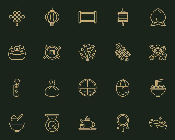 一套中国新年的图标图片下载