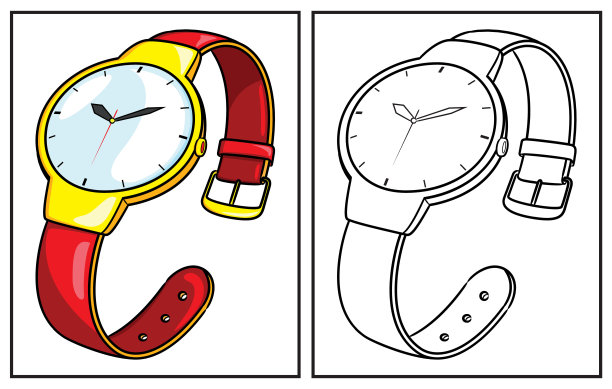 填色书可爱的手表图片下载