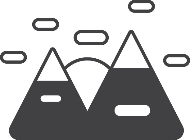 山脉和太阳插画的极简风格图片下载