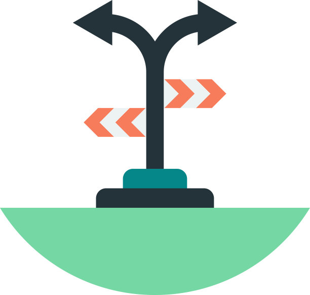 极简风格的路口标志插图图片下载