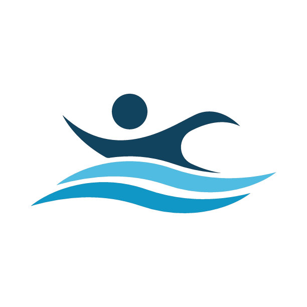 游泳。游泳图标标志设计概念插画图片下载