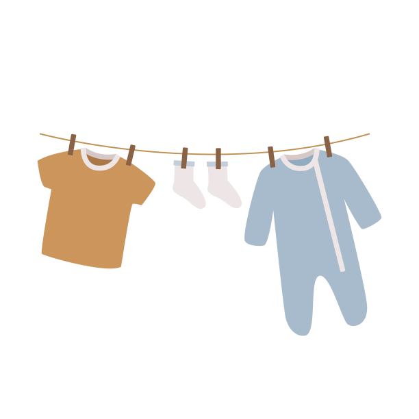 婴儿衣服矢量插图。图片下载